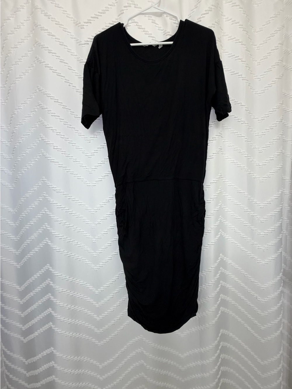 Athleta Black Short-Sleeve Midi Dress